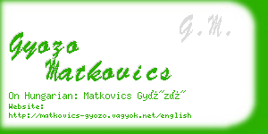 gyozo matkovics business card